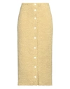 Gentryportofino Woman Midi Skirt Acid Green Size 10 Alpaca Wool, Virgin Wool, Polyamide