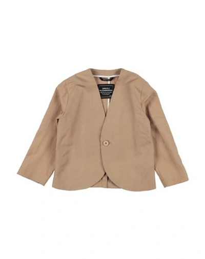 Daniele Alessandrini Babies'  Toddler Girl Blazer Camel Size 4 Viscose, Linen In Beige