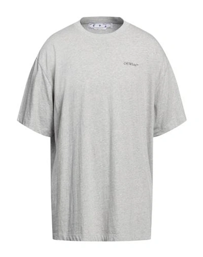 Off-white Man T-shirt Grey Size M Cotton In Gray