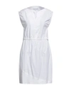 European Culture Woman Mini Dress White Size Xl Cotton, Elastane