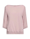 European Culture Woman Sweatshirt Blush Size Xxs Ramie, Cotton, Rubber In Pink
