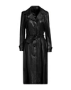 Street Leathers Woman Overcoat Black Size Xl Soft Leather In Black