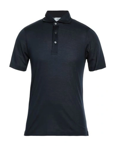 Gran Sasso Man Polo Shirt Navy Blue Size 34 Cotton