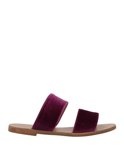 Stella D'otranto Woman Sandals Mauve Size 7 Textile Fibers In Purple