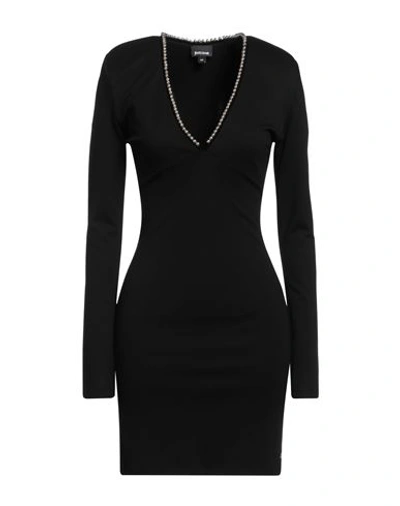 Just Cavalli Woman Mini Dress Black Size 8 Viscose, Polyamide, Elastane In Black