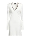 Just Cavalli Woman Mini Dress Off White Size 6 Viscose, Polyamide, Elastane In Off White