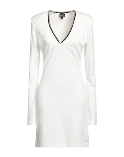 Just Cavalli Woman Mini Dress Off White Size 6 Viscose, Polyamide, Elastane