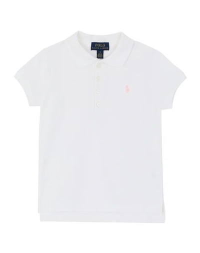 Polo Ralph Lauren Babies'  Cotton Polo Shirt Toddler Girl Polo Shirt White Size 5 Cotton, Elastane