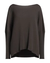 Gentryportofino Woman Sweater Dark Brown Size 6 Virgin Wool, Polyester