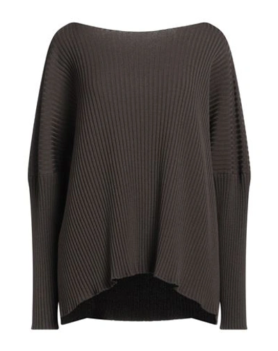 Gentryportofino Woman Sweater Dark Brown Size 6 Virgin Wool, Polyester