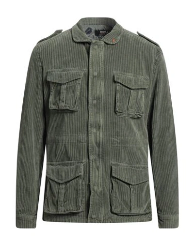 Displaj Man Jacket Military Green Size L Cotton, Elastane