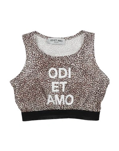 Odi Et Amo Babies'  Toddler Girl Tank Top Beige Size 6 Cotton, Elastane