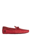 TOD'S TOD'S FOR FERRARI MAN LOAFERS RED SIZE 8.5 LEATHER
