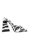 Attico Devon 115mm Zebra-print Mules In White