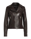 Street Leathers Woman Jacket Dark Brown Size Xl Soft Leather