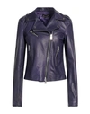 Street Leathers Woman Jacket Dark Purple Size Xl Soft Leather