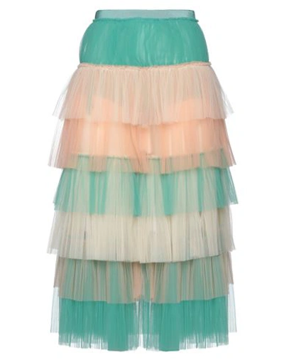 Elisabetta Franchi Woman Midi Skirt Green Size 6 Polyamide, Viscose, Cotton