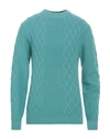 Wool & Co Man Sweater Turquoise Size Xl Wool, Polyamide In Blue