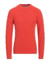 Wool & Co Man Sweater Coral Size Xl Wool, Polyamide In Red