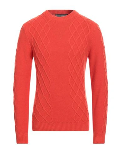 Wool & Co Man Sweater Coral Size Xl Wool, Polyamide In Red