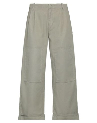 Etro Man Pants Military Green Size 38 Cotton, Elastane