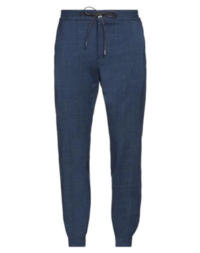 Tombolini Man Pants Navy Size 38 Cotton, Elastane In Navy Blue