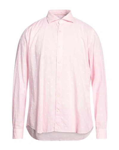 Tintoria Mattei 954 Man Shirt Pink Size 16 Cotton