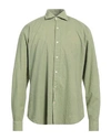 Tintoria Mattei 954 Man Shirt Military Green Size 16 ½ Cotton