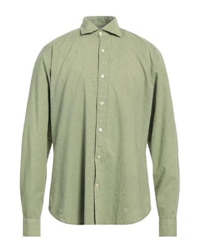 Tintoria Mattei 954 Man Shirt Military Green Size 16 Cotton