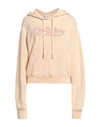 OFF-WHITE OFF-WHITE WOMAN SWEATSHIRT SAND SIZE L COTTON, ELASTANE, POLYESTER, ORGANIC COTTON