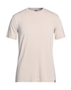 WHY NOT BRAND WHY NOT BRAND MAN T-SHIRT BEIGE SIZE L VISCOSE, ELASTANE