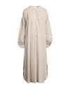 Daniele Fiesoli Woman Long Dress Beige Size 1 Linen