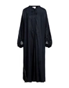 Daniele Fiesoli Woman Long Dress Midnight Blue Size 3 Linen