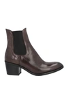 1725.a Woman Ankle Boots Dark Brown Size 11 Soft Leather In Brown