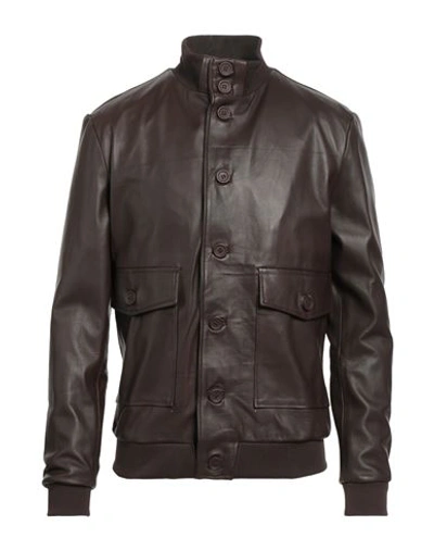 Street Leathers Man Jacket Dark Brown Size 3xl Soft Leather
