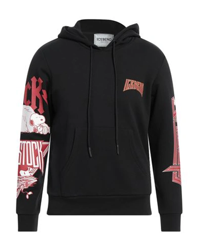 Iceberg Man Sweatshirt Black Size L Cotton, Polyester