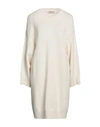 Gentryportofino Woman Short Dress Ivory Size 10 Cashmere In White