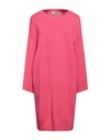 Gentryportofino Woman Short Dress Fuchsia Size 12 Cashmere In Pink