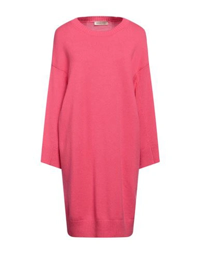 Gentryportofino Woman Short Dress Fuchsia Size 12 Cashmere In Pink