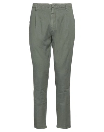 Dondup Man Pants Military Green Size 33 Linen, Lyocell, Elastane In Green