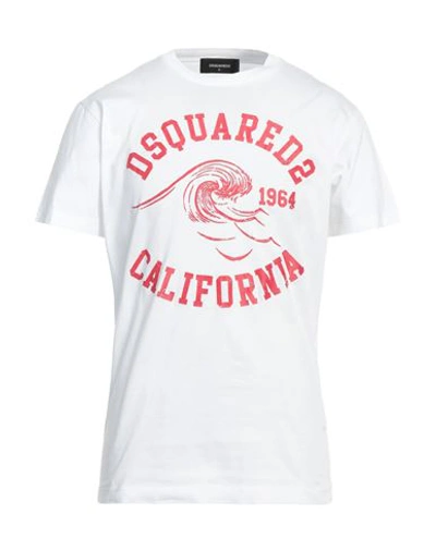 DSQUARED2 DSQUARED2 MAN T-SHIRT WHITE SIZE L COTTON