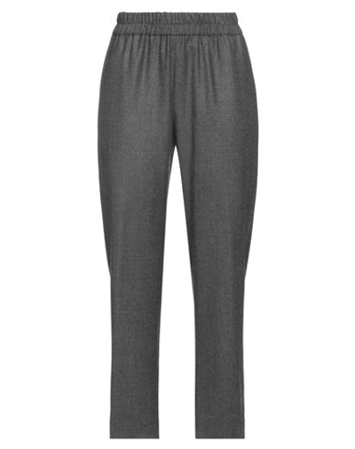 Gentryportofino Woman Pants Steel Grey Size 12 Virgin Wool, Cashmere, Cotton