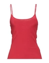 Emisphere Woman Tank Top Brick Red Size 12 Polyamide