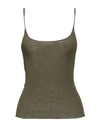 Emisphere Woman Tank Top Military Green Size 8 Polyamide