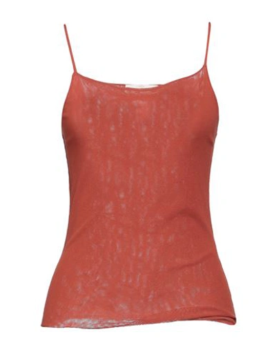 Emisphere Woman Tank Top Rust Size 6 Polyamide In Red