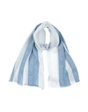 Dondup Woman Scarf Sky Blue Size - Cotton, Viscose In Blue