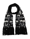 LES HOMMES LES HOMMES TODDLER BOY SCARF BLACK SIZE 6 WOOL, POLYAMIDE