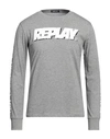 Replay Man T-shirt Light Grey Size Xl Cotton