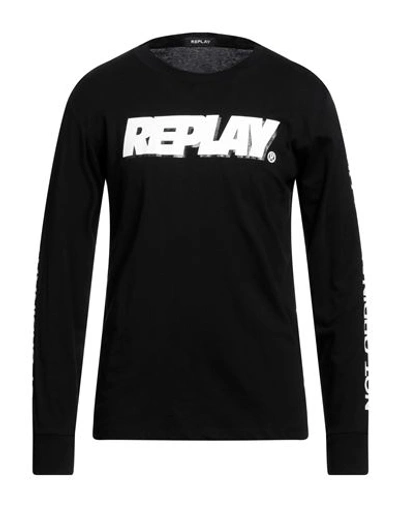 Replay Man T-shirt Black Size Xl Cotton