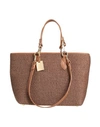 Marc Ellis Woman Handbag Brown Size - Soft Leather, Textile Fibers